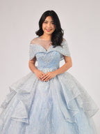 Alena Off-Shoulder Ball Gown in Powder Blue