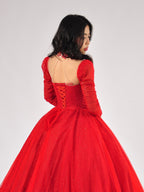Roselle Sweetheart Beaded Ball Gown in Red
